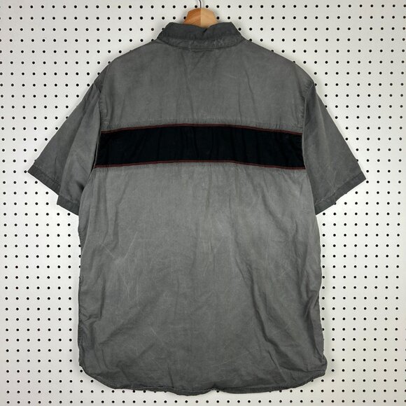Harley Davidson Motorcycle Mechanic Shirt XL Short Sleeve Gray Faded Work Wear - Picture 3 of 7